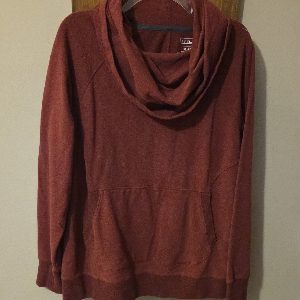 L.L. Bean Women's Cowl Neck Stretchy Sweater In Maroon